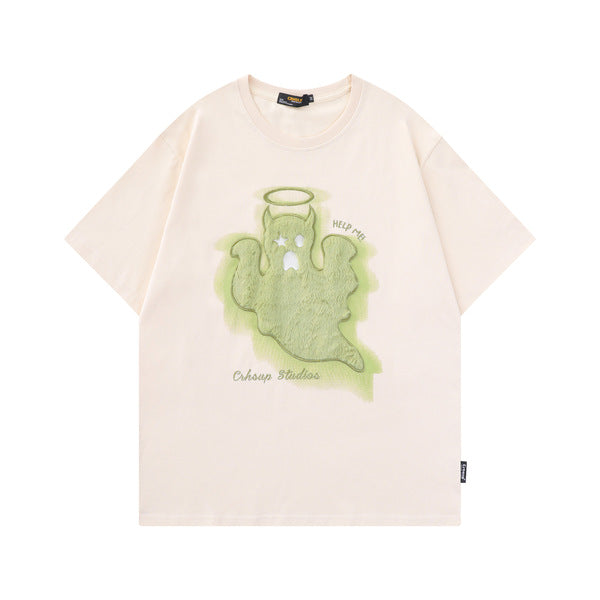 Gababa [High Demand] Unisex Short-Sleeve T-shirt with Little Devil Accent G77113