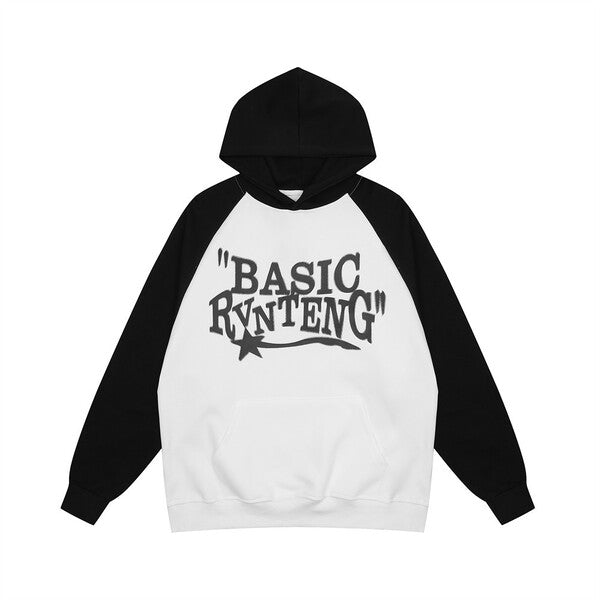 Gababa Unisex Basic Raglan Design Oversfit Hoodie G77846 (Plus Size M~XL)