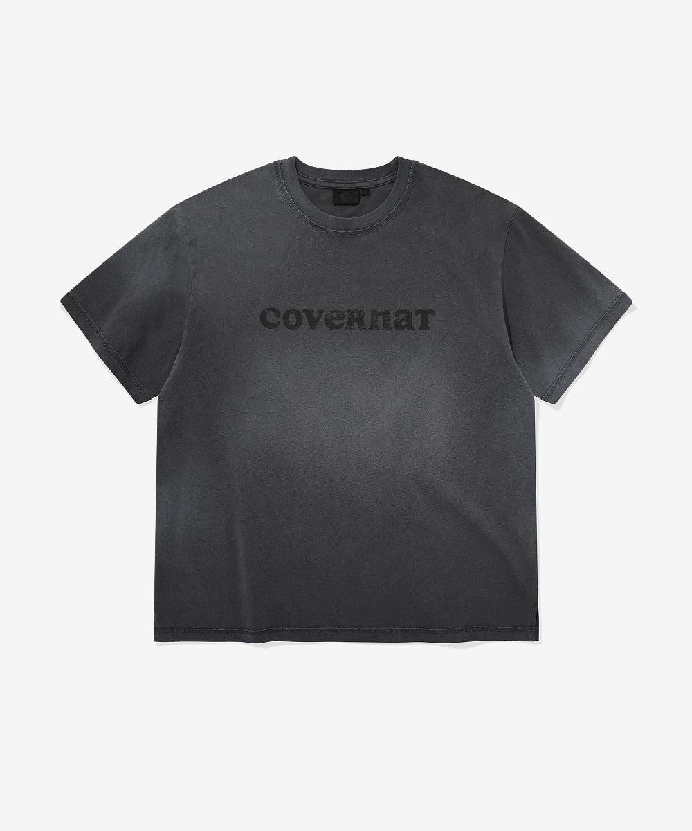 Covernat Women's Overfit Pigment Copper Logo T-shirt Charcoal