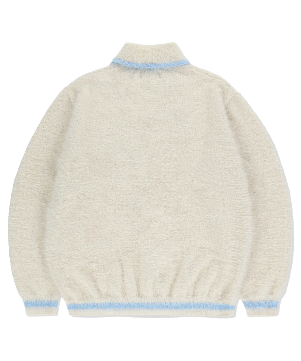 MAHAGRID HAIRY COLLAR KNIT [IVORY]