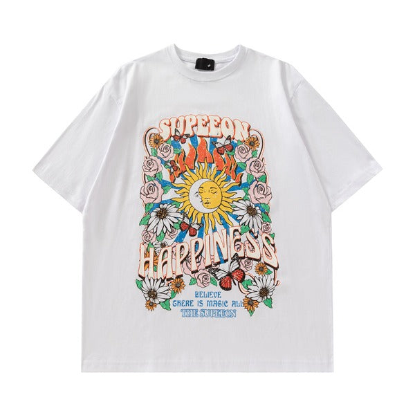 Gababa [High Demand] Unisex Sunflower Logo Short Sleeve T-shirt G74802