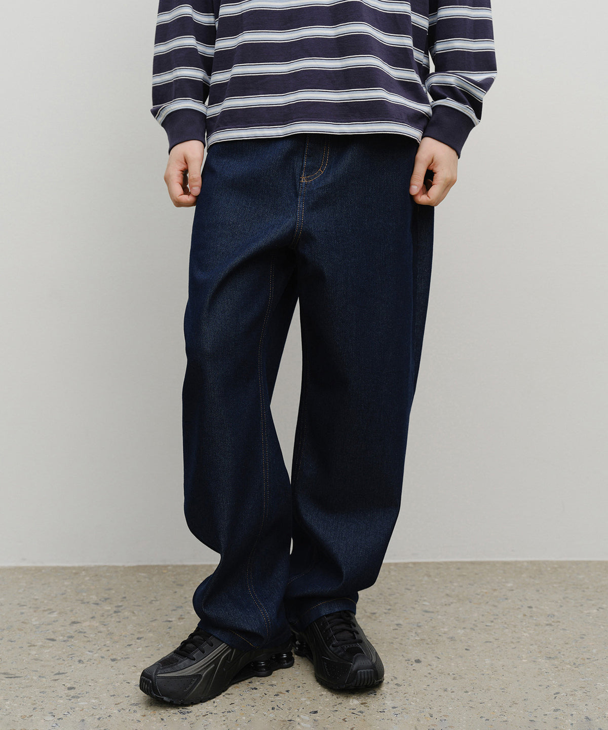 MARITHE M WIDE BAGGY DENIM blue