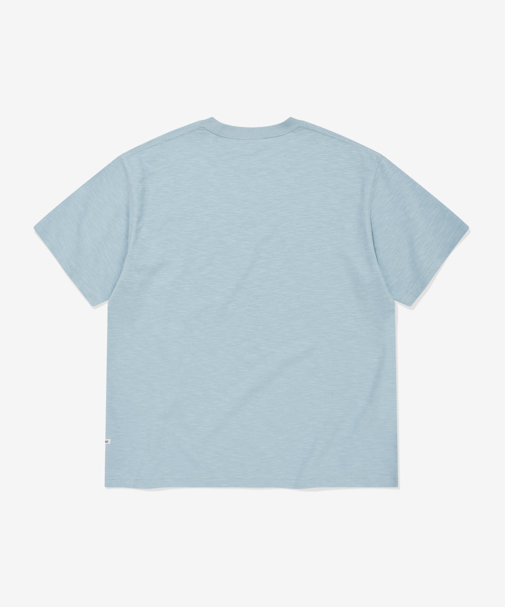 Covernat Slub Palm Island Graphic T-shirt Light Blue