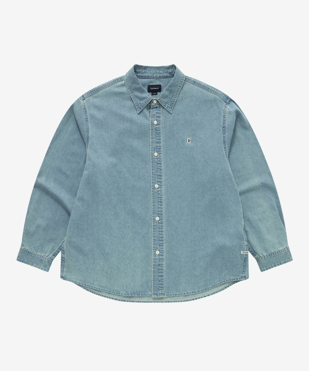 Covernat C Logo Denim Shirt Light Blue