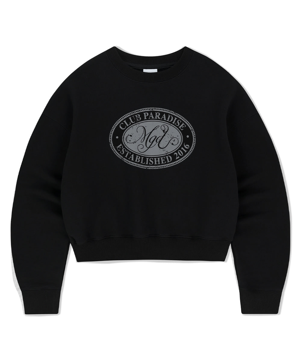 MAHAGRID CLUB PARADISE CROP SWEATSHIRT [BLACK]