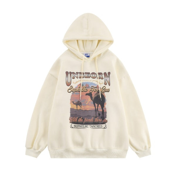 Gababa Unisex Camel Print Hoodie G77407
