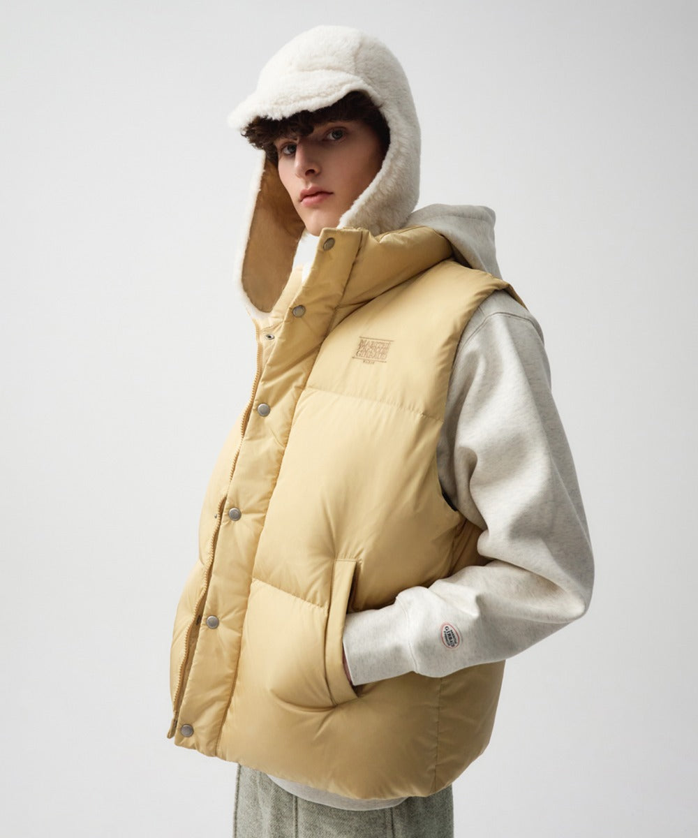 MARITHE CLASSIC LOGO DUCK DOWN VEST light yellow