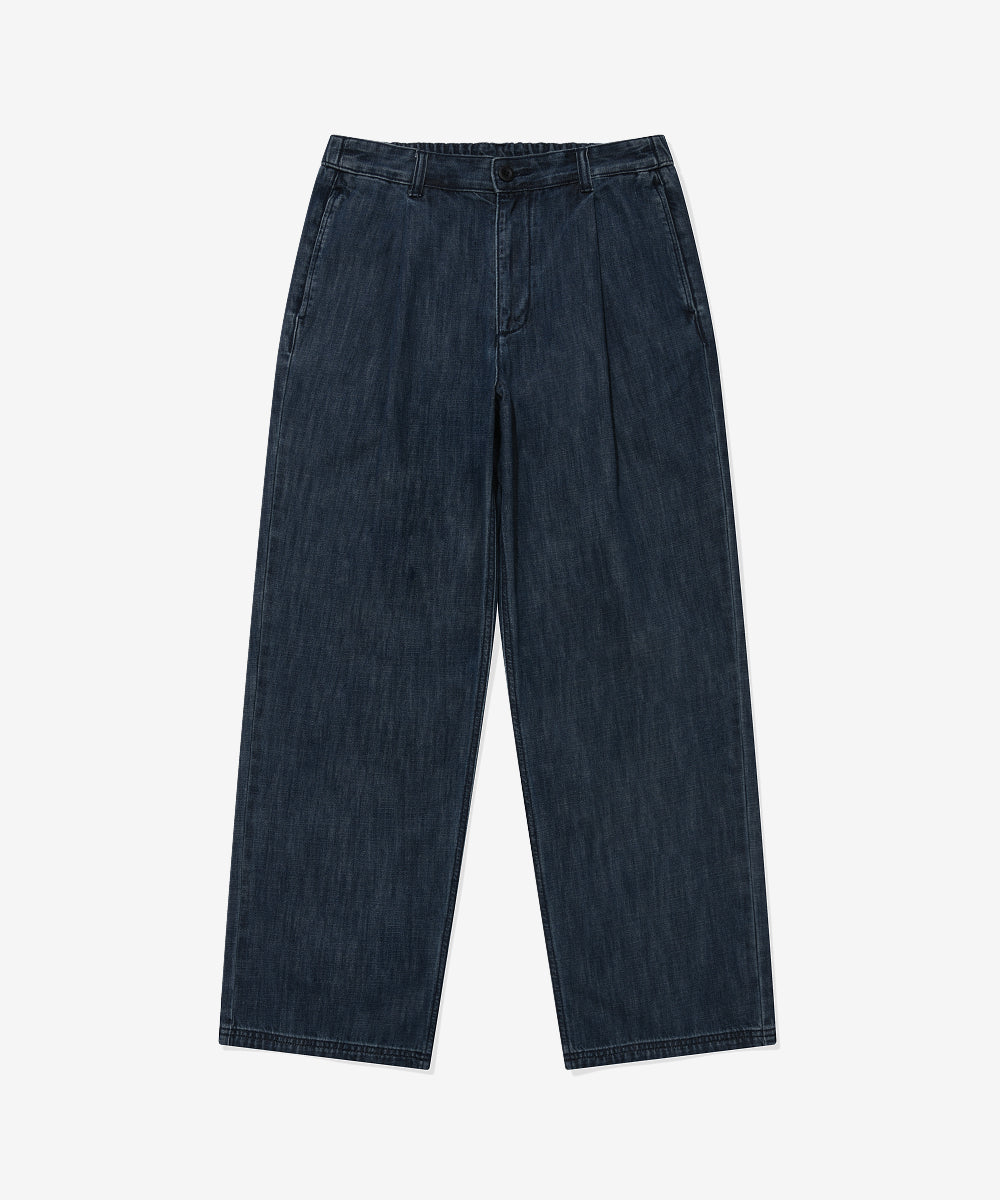 Covernat Semi-Wide Lightweight Denim Easy Pants Indigo