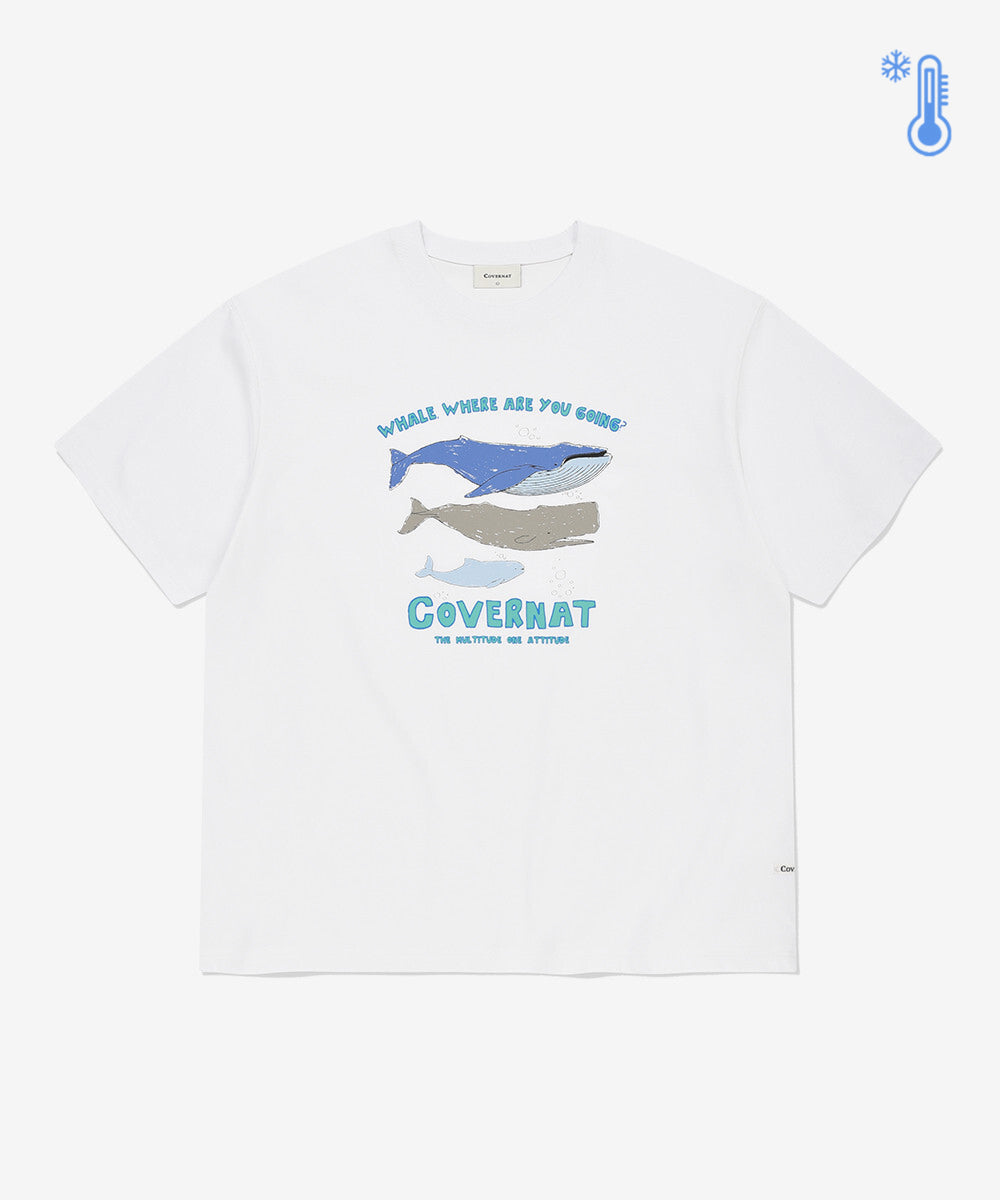 Covernat Cool Cotton Whale Graphic T-shirt White