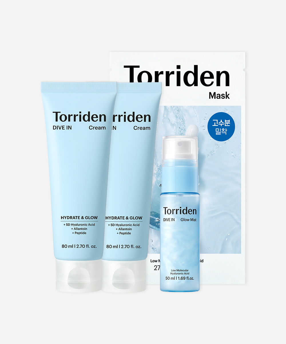 Torriden [Moisture Week] Dive-In Cream 80ml x2 [Gift] Glow Mist 50ml + Dive-In Mask Pack 1 sheet
