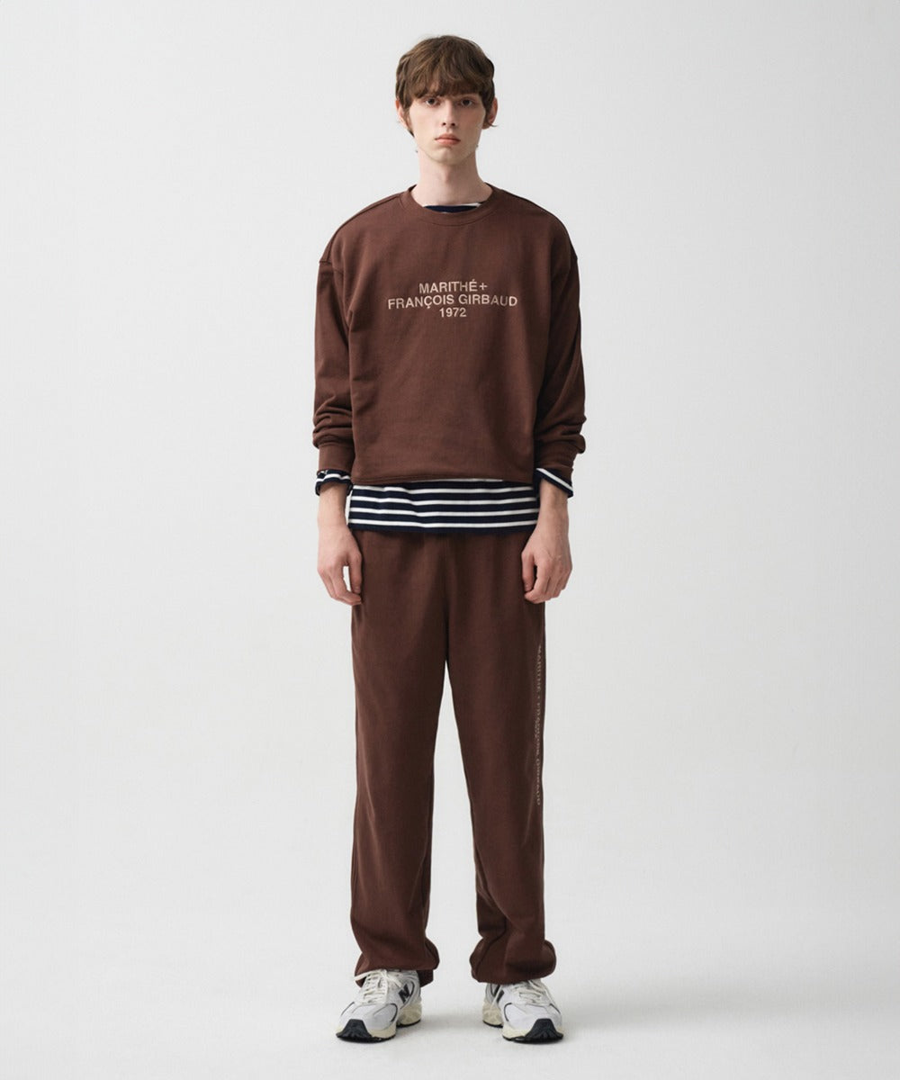 MARITHE LETTERING LOGO SWEATPANTS brown