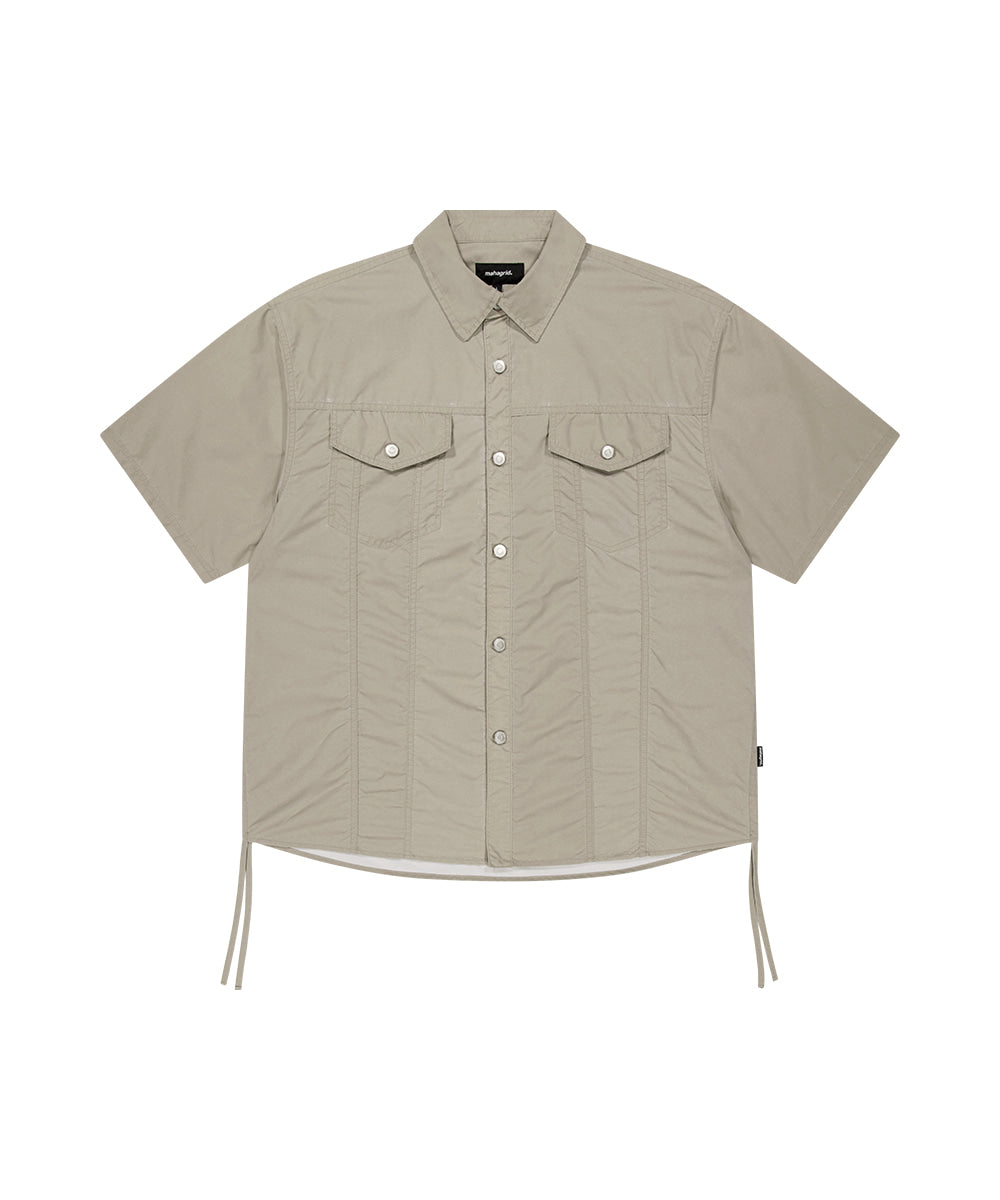 MAHAGRID NYLON TRUCER HALF SHIRT [BEIGE]
