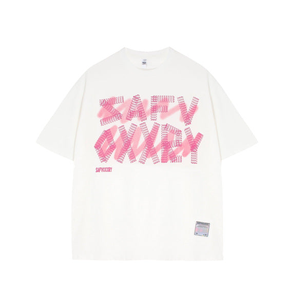 Gababa Unisex Big Lettering Point Oversized ShortSleeve T-Shirt G77227 (Plus Size S~XL)