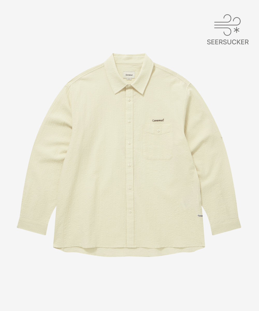 Covernat Seersucker Shirt Ivory