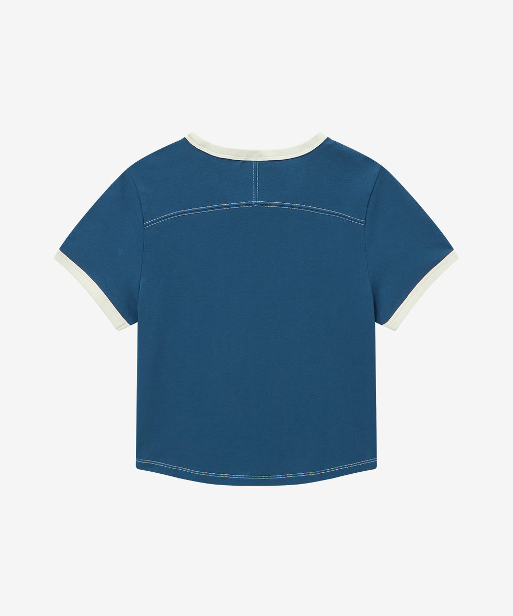 Covernat Women's Baby Fit Ring T-shirt Dark Blue