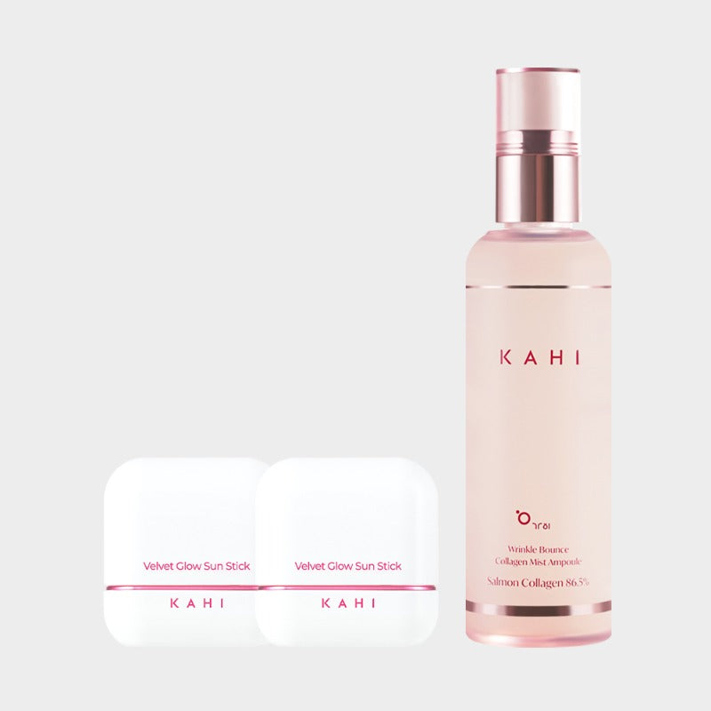 KAHI Velvet Glow Sun Stick SPF50+ (13.5g) x2 + Collagen Mist (120ml) x1