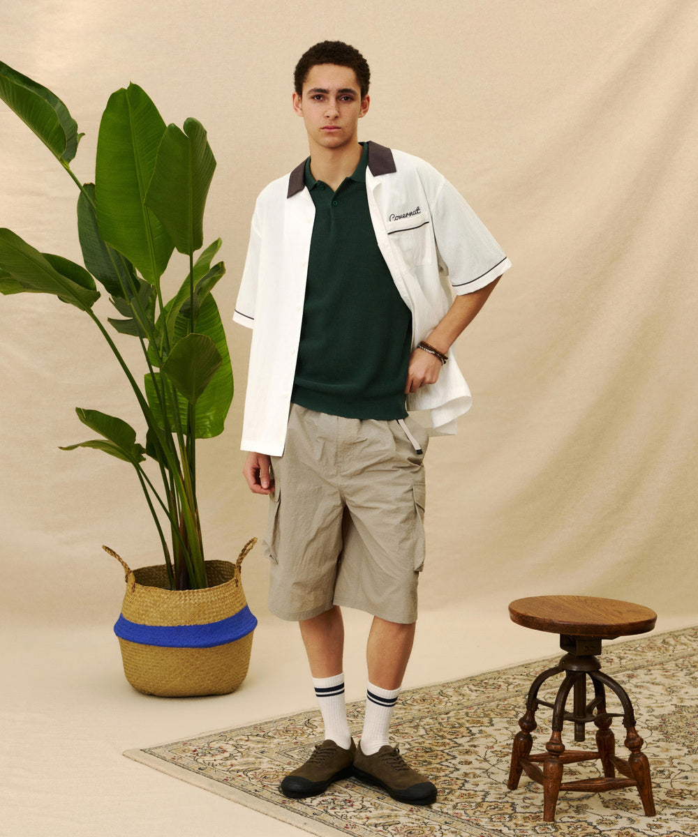 Covernat Bermuda cargo nylon shorts khaki beige