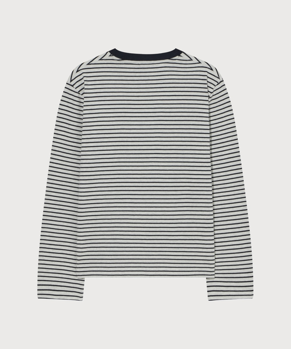 Covernat Women's Stripe Long Sleeve Heather Grey