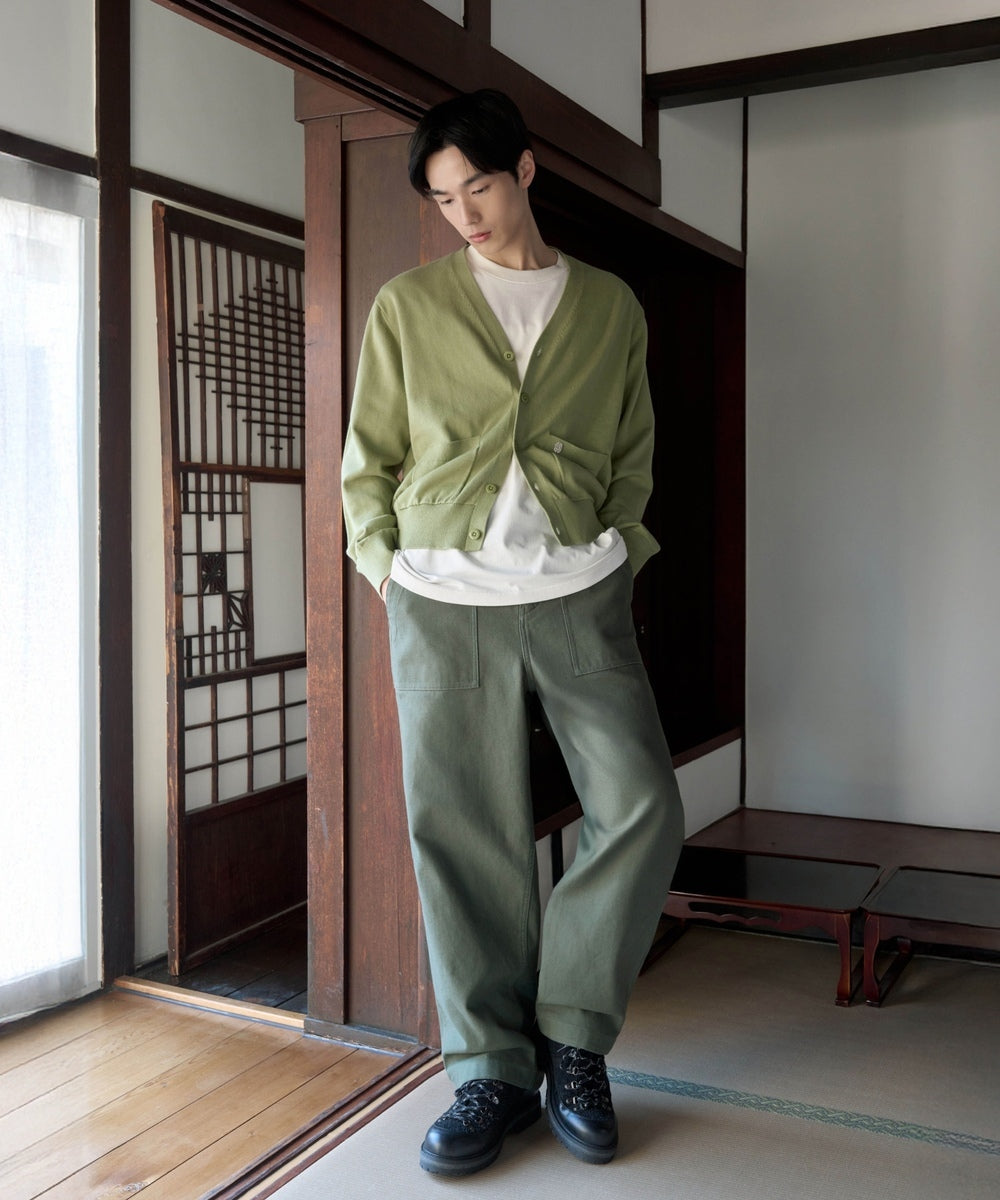 Covernat [Worn by Subin] Wide Back Satin Fatigue Pants Olive