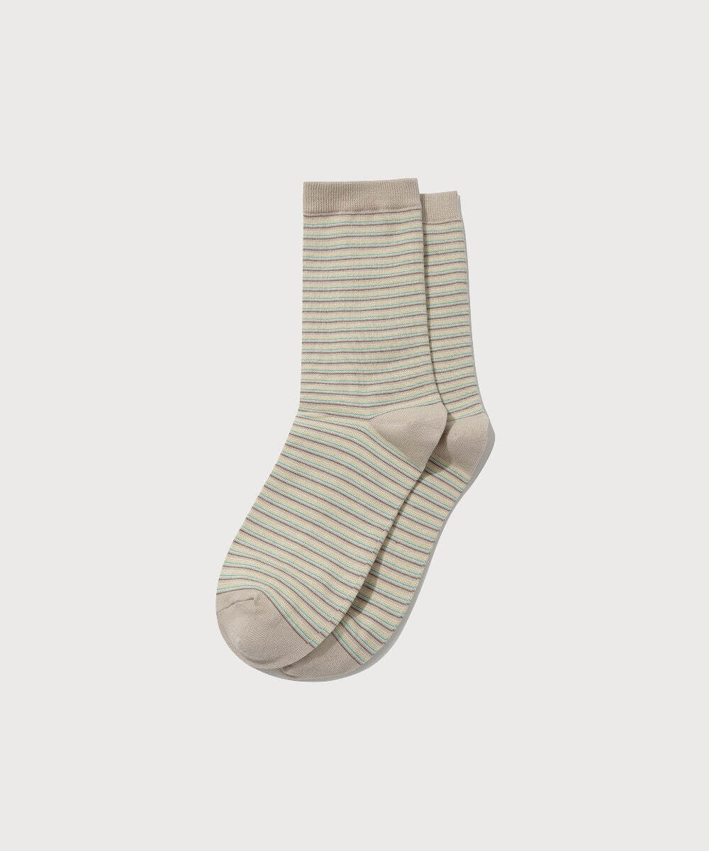 Covernat Stripe Socks Beige