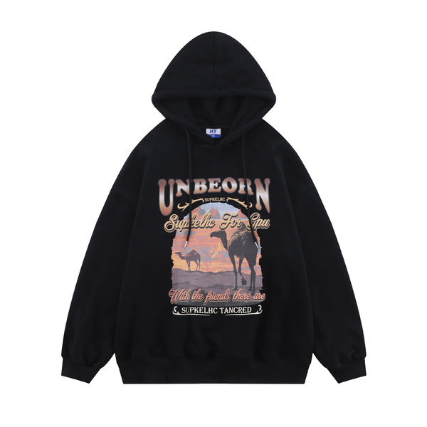 Gababa Unisex Camel Print Hoodie G77407