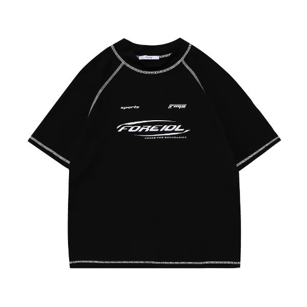 Gababa Line Design Lettering Short Sleeve T-shirt G76859