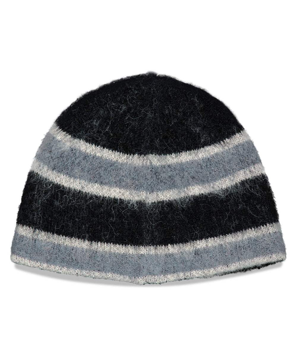 MAHAGRID HAIRY STRIPE BEANIE [BLACK]