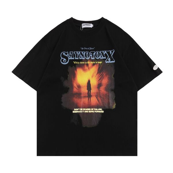 Gababa Unisex Flame Print Short-Sleeve T-shirt G76851