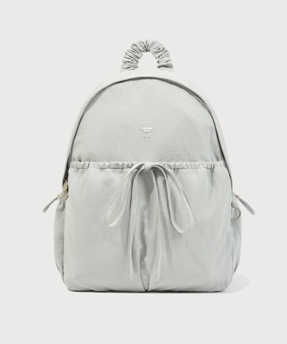 Covernat 26SS Women's Clover Heart Shirring Nylon Backpack Blue