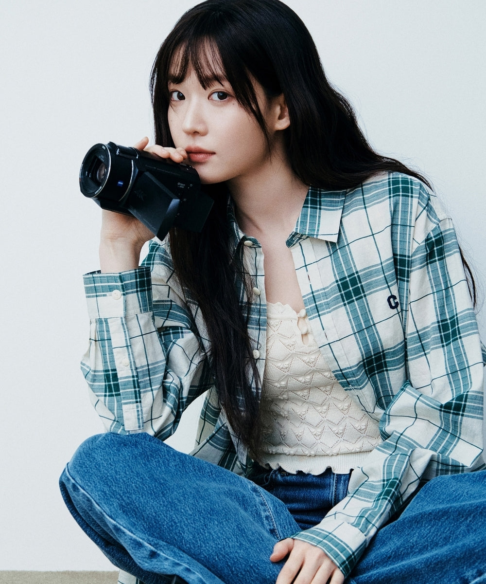 Covernat [Worn by Choi Yunji] Airy Check Shirt Ivory