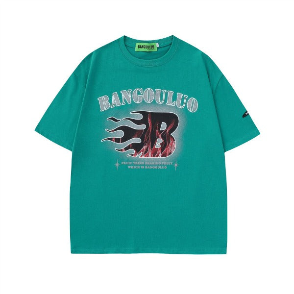Gababa Unisex Large Lettering Casual Short-Sleeve T-Shirt G76778