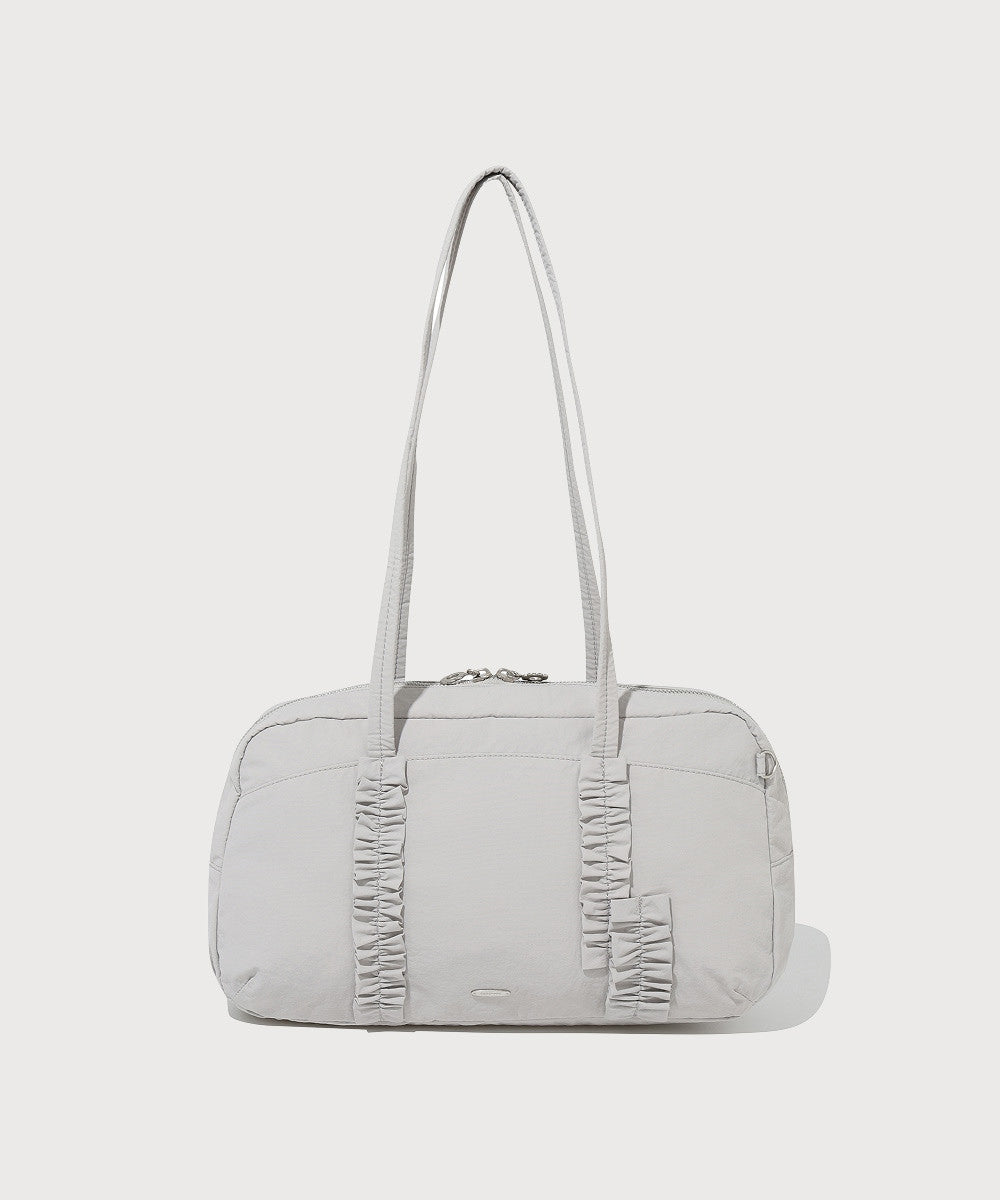 Covernat Women's Frill Square Shoulder Bag Light Gray