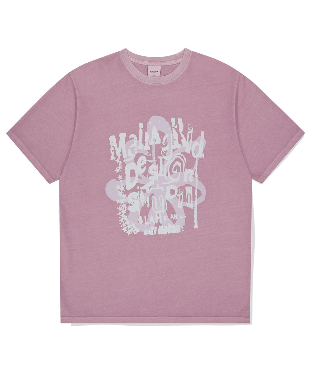 MAHAGRID FLOWER STAR PIGMENT TEE [PINK]