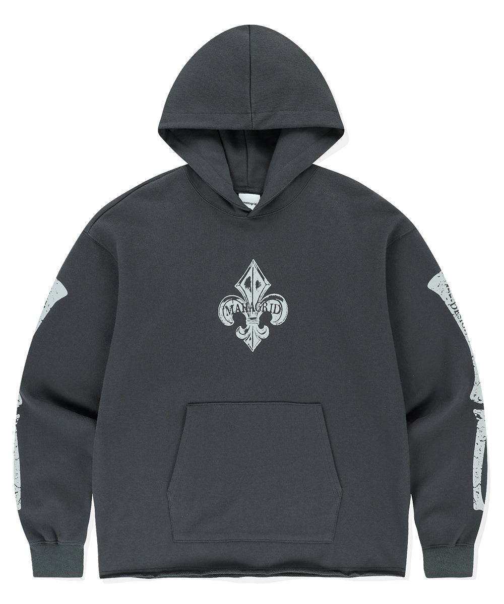 MAHAGRID FLEUR BONES HOODIE [CHARCOAL]