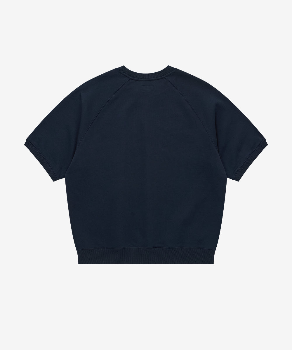 Covernat Arch Logo Sweat Half T-shirt Navy