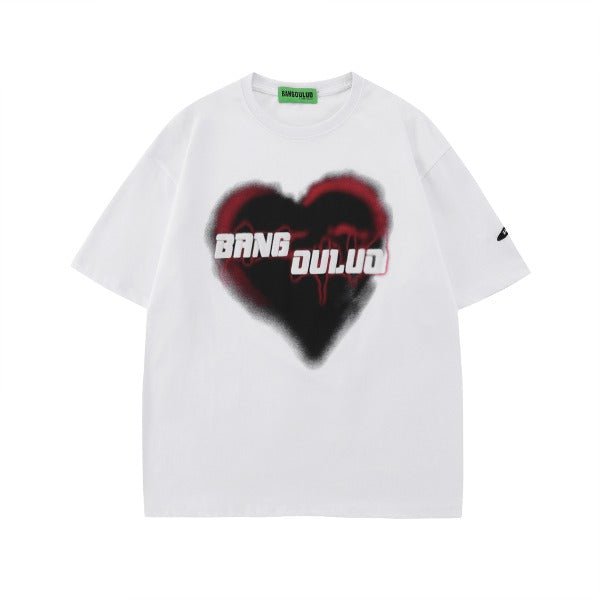 Gababa Unisex Red & Black Heart Design ShortSleeve T-shirt G77021
