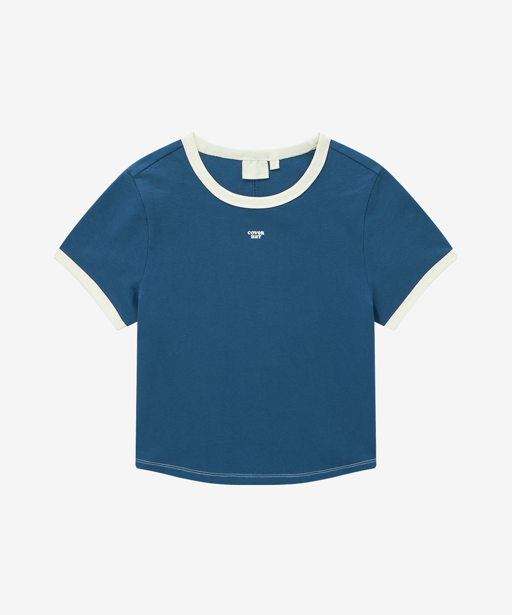 Covernat Women's Baby Fit Ring T-shirt Dark Blue