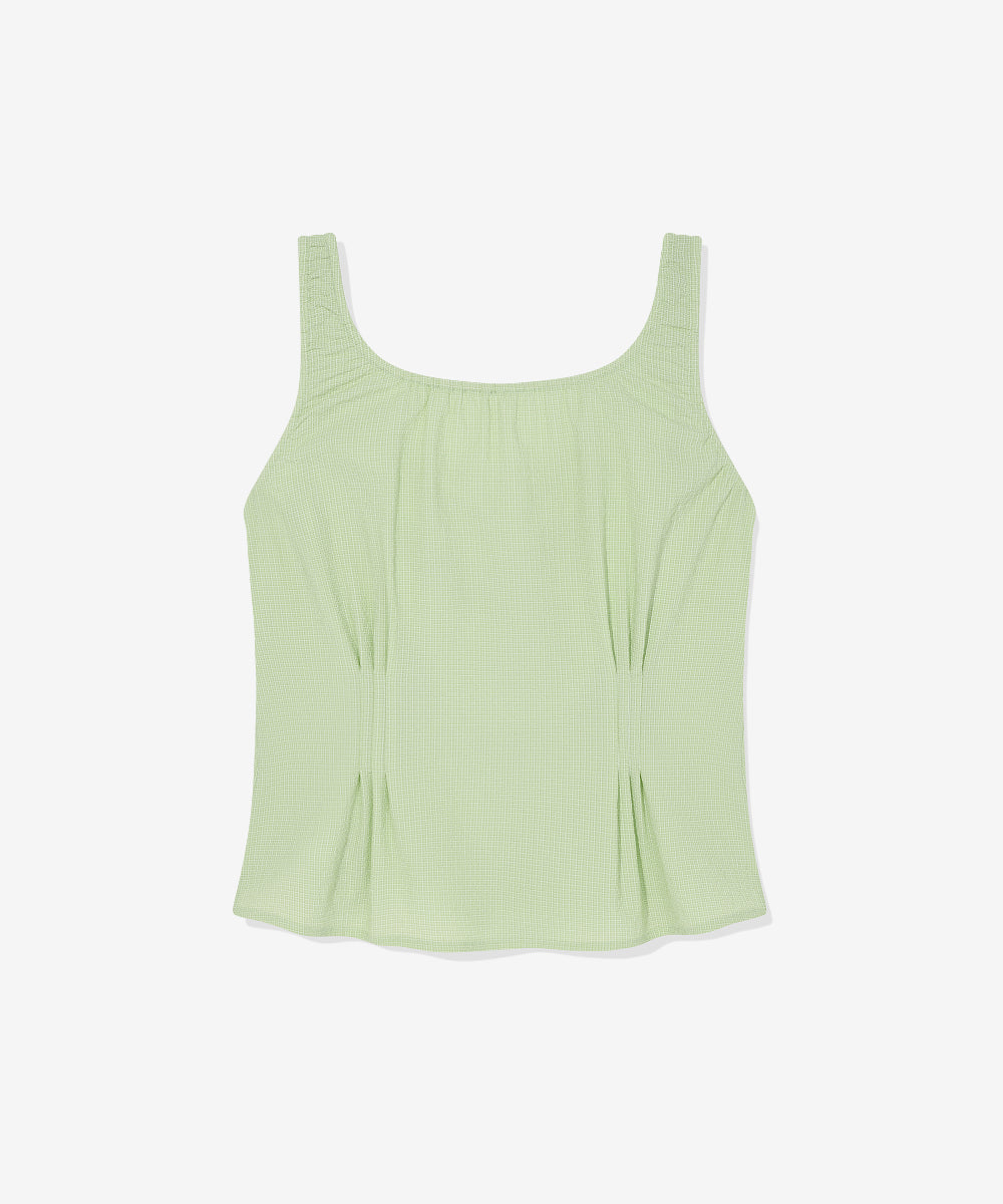 Covernat Women's Check Sleeveless Blouse Green