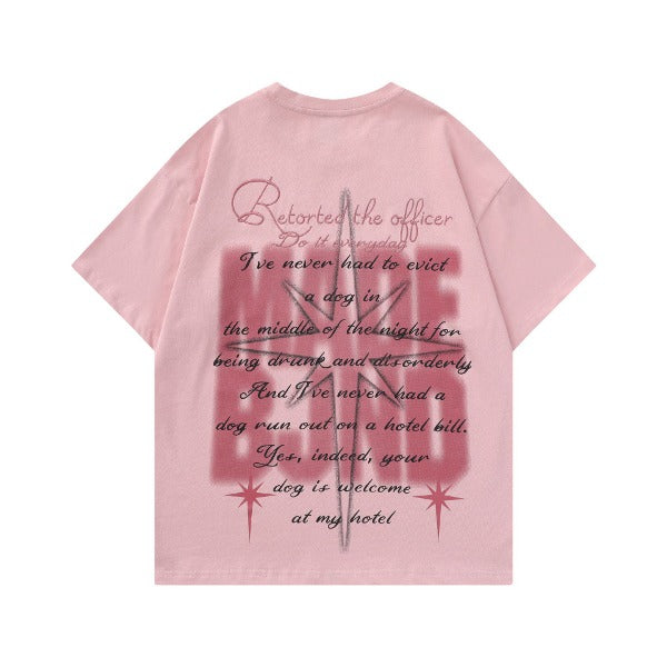 Gababa Unisex Big Shining Alphabet Logo Short Sleeve T-shirt G77006