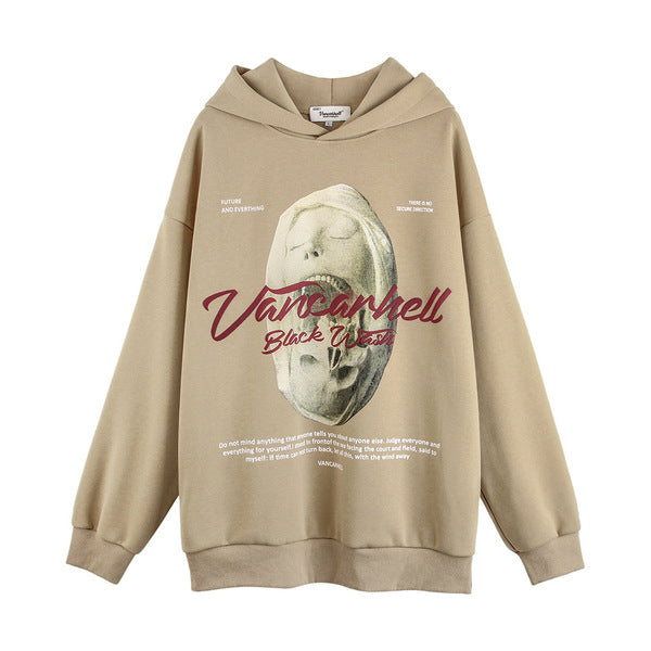 Gababa Unisex Skull Print Oversized Hoodie G77747 (Plus Size M~2XL)
