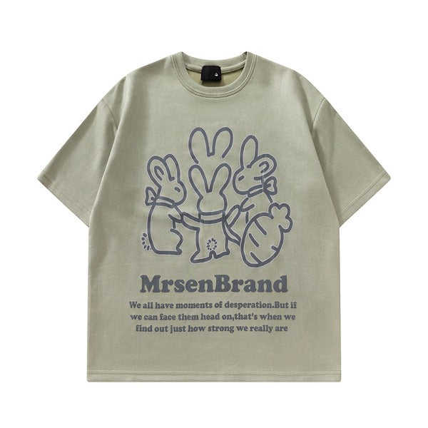 Gababa [High Demand] Unisex Rabbit Logo Short Sleeve T-shirt G74803