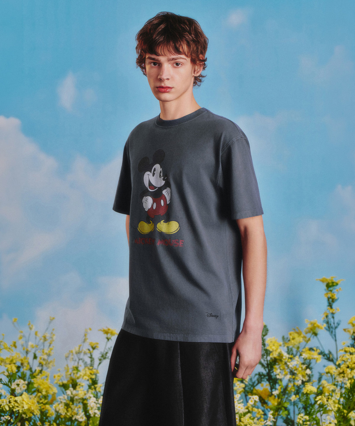 MARITHE MARITHE_DISNEY MICKEY_VINTAGE WASHED TEE charcoal