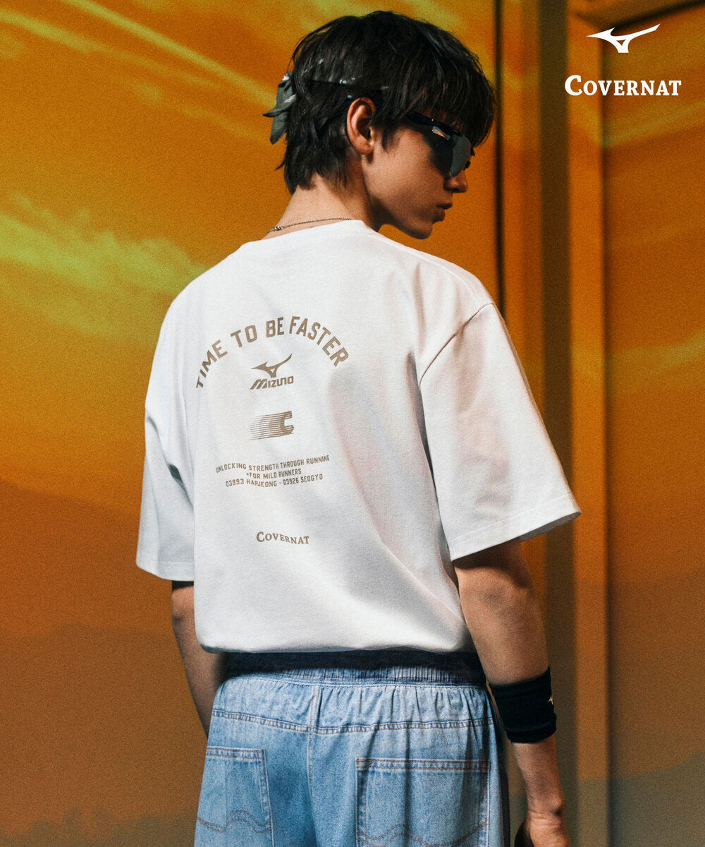 Covernat X Mizuno Cool Cotton Motivation Graphic T-shirt White