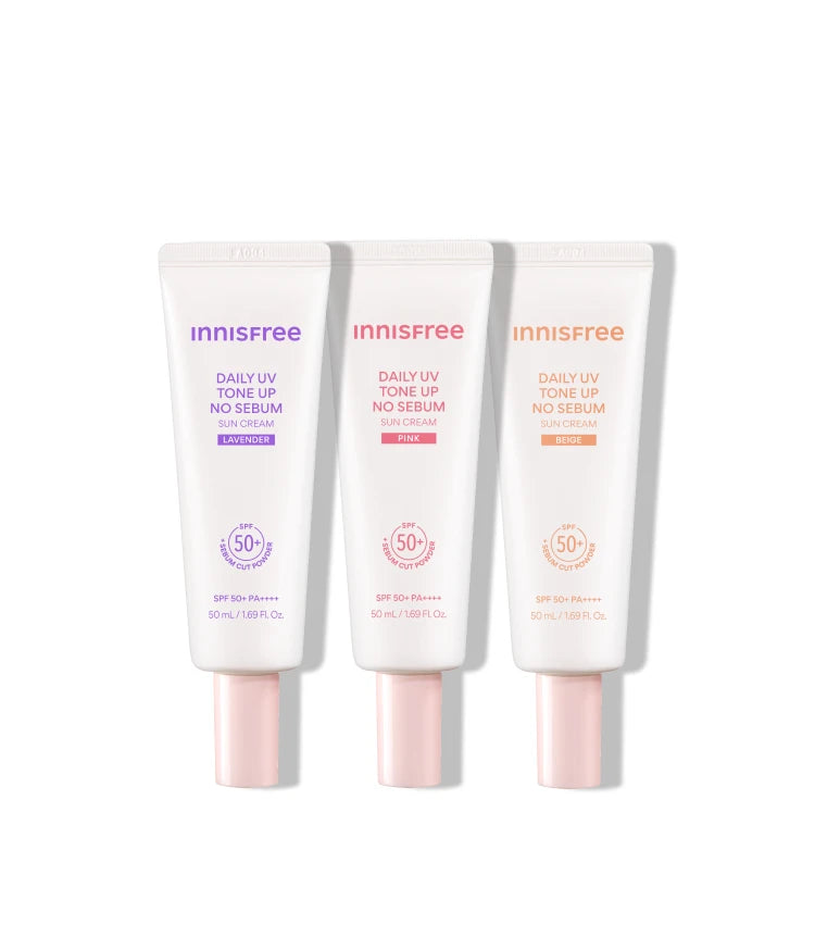 Innisfree Daily UV Tone Up No Sebum Sunscreen (Pink/Lavender/Beige)(50ML)