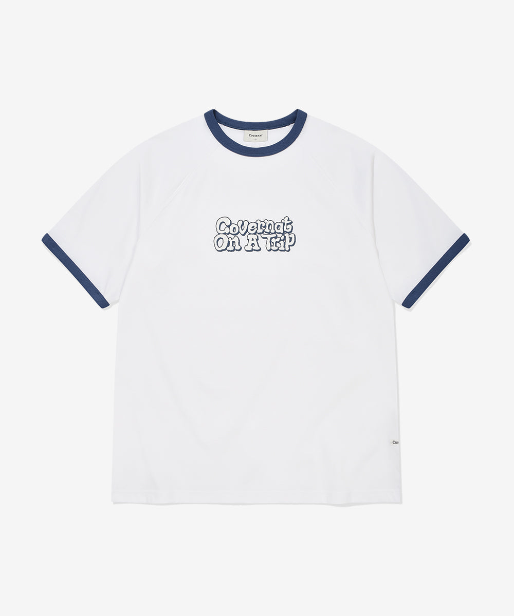 Covernat [worn by Choi Yun-ji, Subin] On Trip Graphic Ringer T-shirt White