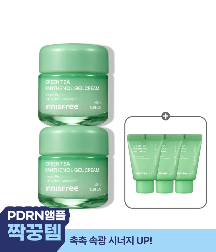 Innisfree Green Tea Pantenol Gel Cream [50mLx2pcs]