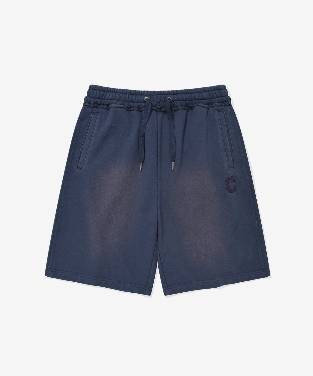 Covernat C Logo Low Edge Dyeing Sweat Shorts Navy