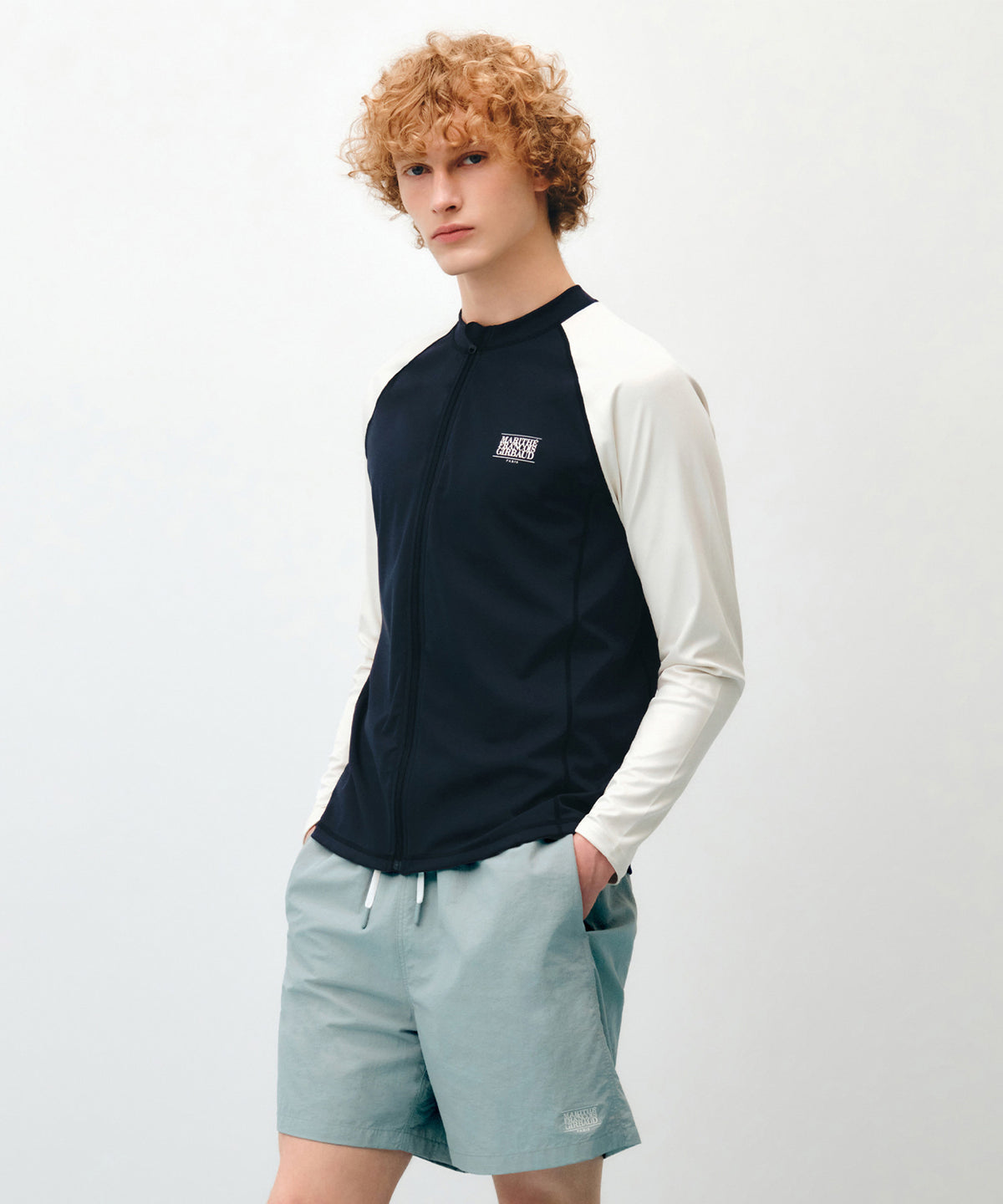 MARITHE SPORT M ZIP-UP RASHGUARD navy