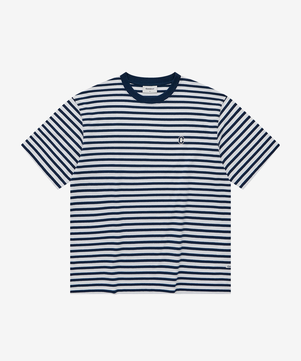Covernat [Worn by Subin] Basic Stripe T-shirt Dark Navy