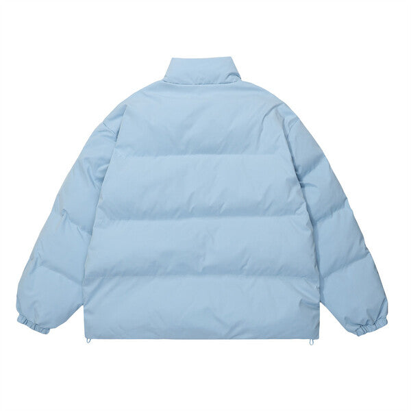 Gababa Unisex Oversized Padded Jacket with Lettering Embroidery Point G78092 (Plus Size S ~ XL)